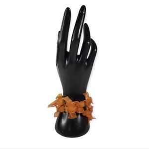 Burnt Orange Ribbons & Beads Bracelet